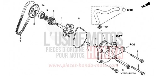 POMPA ACQUA VTR1000F6 di 2006